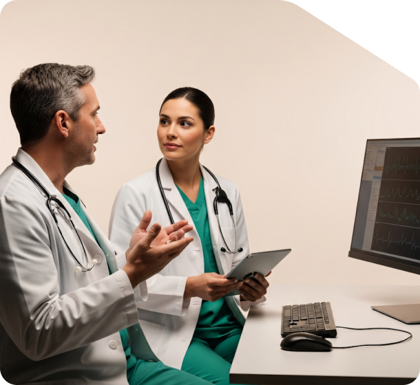 Surgeons discussing a case